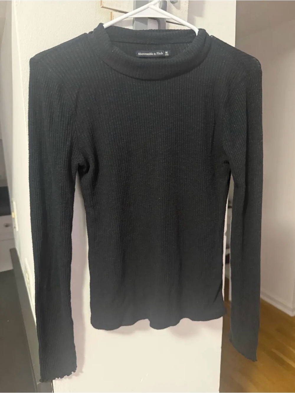 Abercrombie & Fitch Black Ribbed turtleneck Sweater